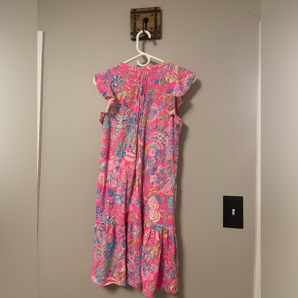 Lilly Pulitzer Golda Flutter Sleeve Dress XS Shell Me Something Good - Picture 5 of 5